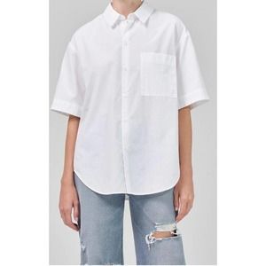 NWOT Citizens of Humanity Luisa Camp Shirt White Small